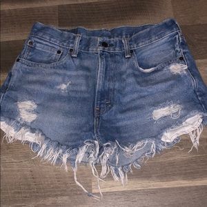 Cutoff High Waisted Levi Strauss Denim Shorts